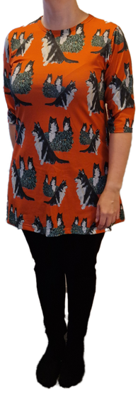 AAVA tunika LAPPARI L ja XL pitkähihainen hihainen murrettu oranssi