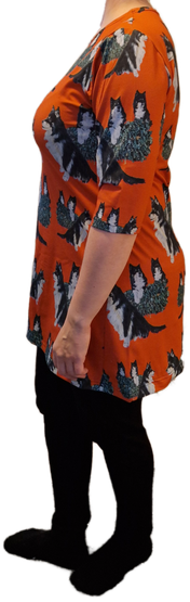 AAVA tunika LAPPARI L ja XL pitkähihainen hihainen murrettu oranssi