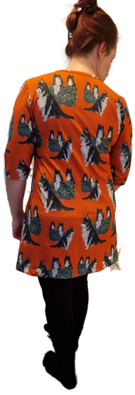 AAVA tunika LAPPARI L ja XL pitkähihainen hihainen murrettu oranssi