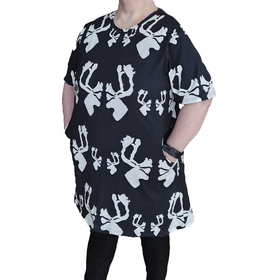 AAVA tunika HIRVAS S-XXL musta 3/4hihainen 