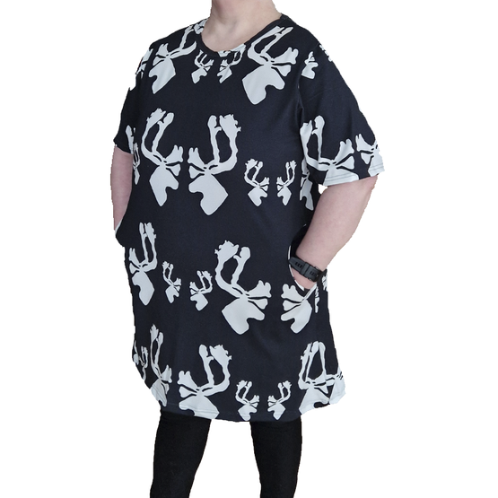 AAVA tunika HIRVAS S-XXL musta 3/4hihainen 