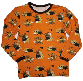 OTSO paita KETUNLEIPÄÄ oranssi ruskeat kanttaukset 86/92 ja 122/128cm