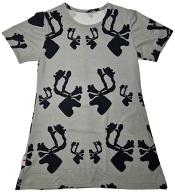 AAVA tunika HIRVAS M ja L harmaa lyhythihainen 