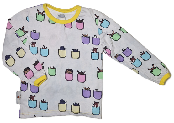 OTSO paita TASKUKAMUT 86-140cm keltainen kanttaus