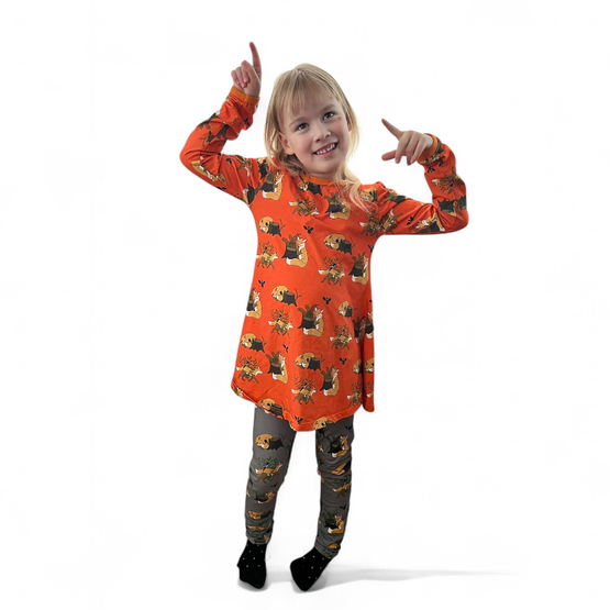 LAINE mekkotunika KETUNLEIPÄÄ oranssi 74-152cm lyhyt- tai pitkähihainen