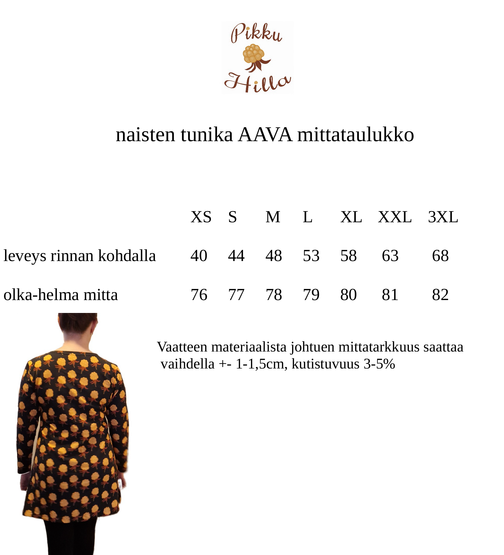 AAVA tunika SUSI 3/4 hihainen S - XL