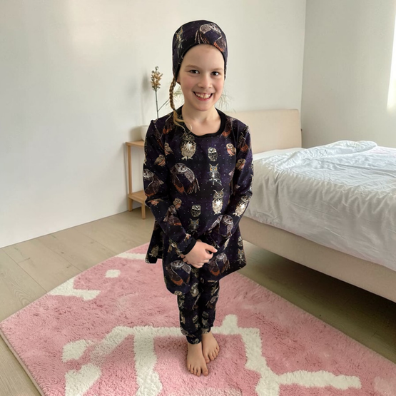 LAINE mekkotunika YÖPÖLLÖT 86-152cm pitkähihainen jo trikoo