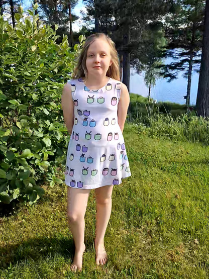 LAINE lyhythihainen mekkotunika TASKUKAMUT 86-140cm