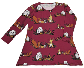 AAVA tunika METSÄVÄEN TEEHETKI 3 eri hihanpituutta XS-3XL taskuton/taskuilla