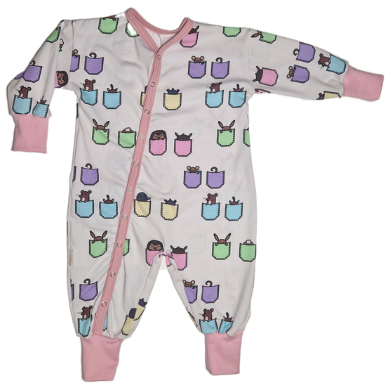 LUMI haalari TASKUKAMUT 50-86cm  trikoo vaaleanpunainen