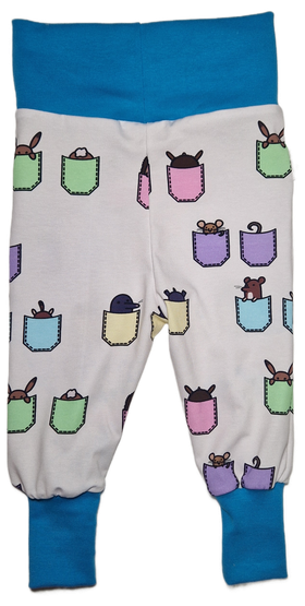 LOUNA housut TASKUKAMUT sininen 50-86cm trikoo 