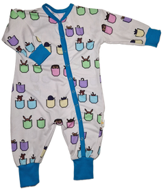 LUMI haalari TASKUKAMUT 50-86cm  trikoo sininen