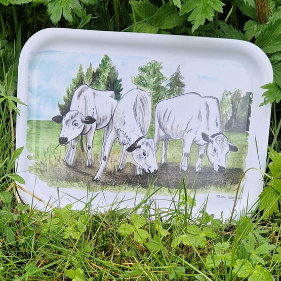 soikea tarjotin LAPIN LEHMÄT koko 20cm x 27cm