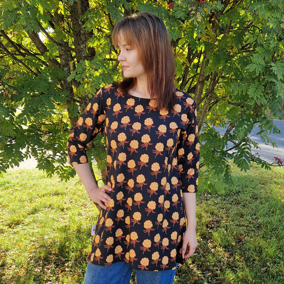 AAVA tunika HILLAT musta XS-3XL 3 hihanpituutta taskuilla/ilman taskuja