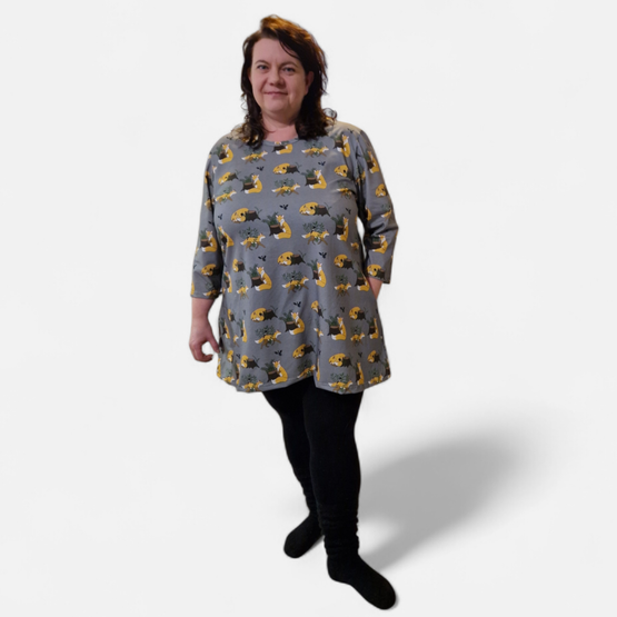 AAVA tunika KETUNLEIPÄÄ harmaa XS-3XL 3 hihanpituutta taskuilla/ilman taskuja