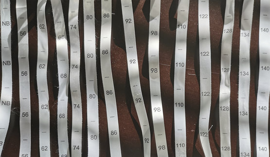 KOKOLAPPU  yhdistelmäkoot, senttikoot, kirjainkoot, satiininen