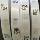 KOKOLAPPU  yhdistelmäkoot, senttikoot, kirjainkoot, satiininen