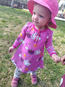 LAINE mekkotunika KESÄPIHA 110-128cm pitkähihainen