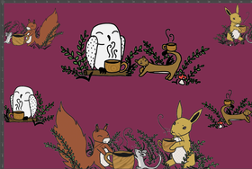 JOUSTOCOLLEGE Metsäväen teehetki viininpunainen lev 160cm