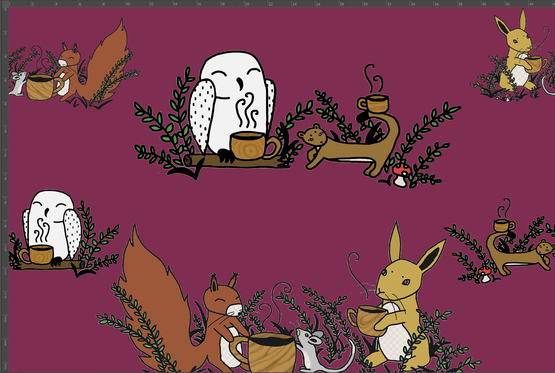 JOUSTOCOLLEGE Metsäväen teehetki viininpunainen lev 160cm