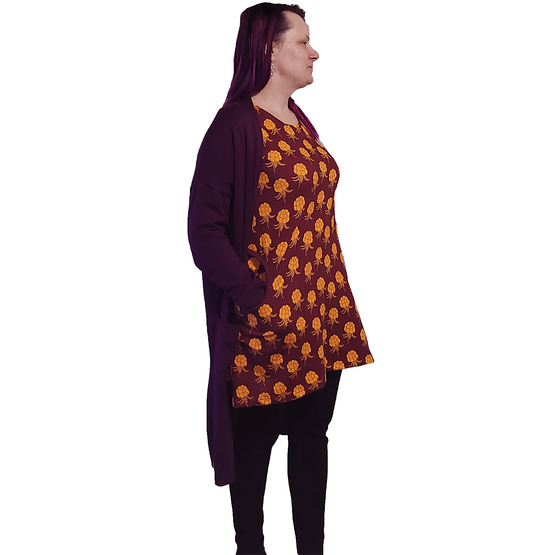 AAVA tunika Hillat S viininpunainen pitkähihainen  