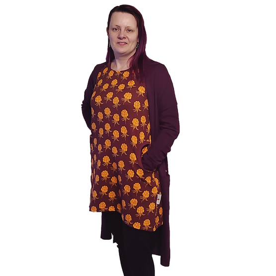 AAVA tunika Hillat S viininpunainen pitkähihainen  