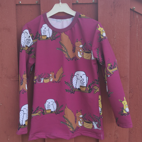 OTSO paita METSÄVÄEN TEEHETKI viininpunainen 86-152cm joustocollege