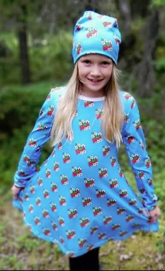 LAINE mekkotunika MANSIKKAKUKKA sininen 86-140cm