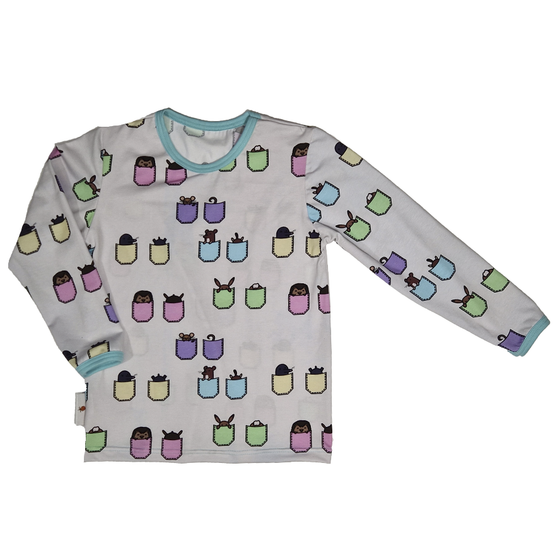 OTSO paita TASKUKAMUT 86-140cm turkoosi kanttaus