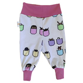 LOUNA housut TASKUKAMUT 50-86cm trikoo vihreä tai vanha roosa resori 