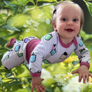 KUURA body TASKUKAMUT 50-86cm vanha roosa tai vihreä kanttaus