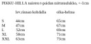 PIHLAJA paita SIILINIITTY 3 hihanpituutta XS-3XL 