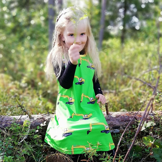 USVA liivimekko KAIVURIT vihreä trikoo 110/116 ja 134/140cm