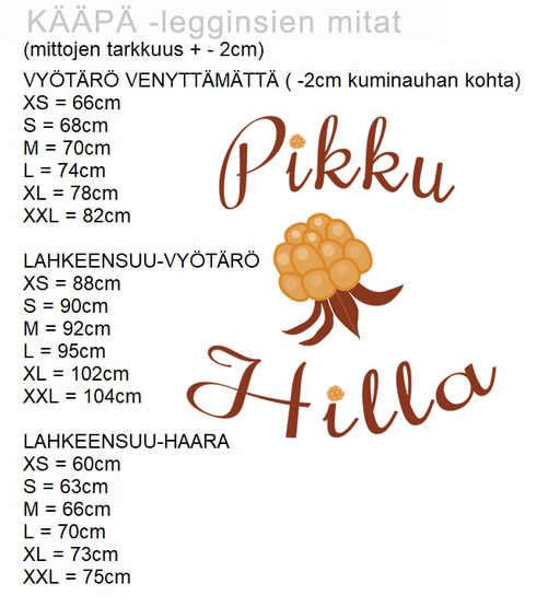 KÄÄPÄ legginsit HILLAT musta XS-3XL 