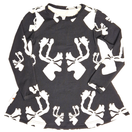 LAINE mekkotunika HIRVAS mustavalkoinen 86-152cm trikoo