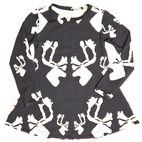 LAINE mekkotunika HIRVAS mustavalkoinen 86-152cm trikoo