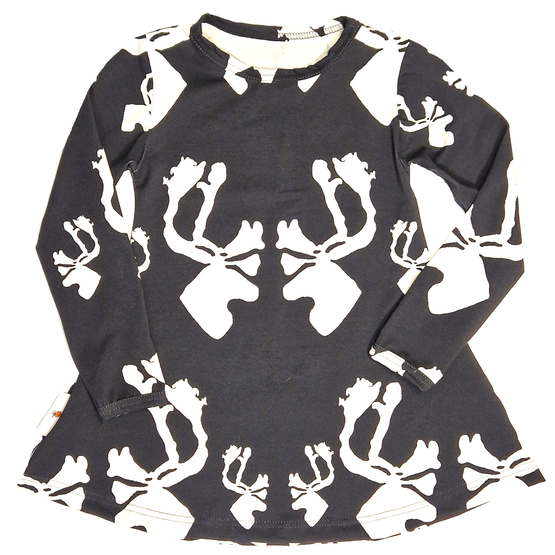 LAINE mekkotunika HIRVAS mustavalkoinen 86-152cm trikoo