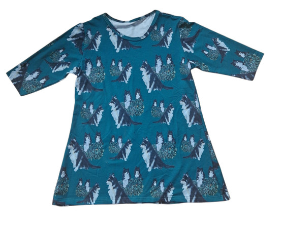 AAVA tunika Suomenlapinkoira, 3/4 hihat, vihreä, S, XL, XXL