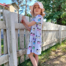 LAINE lyhythihainen mekkotunika TASKUKAMUT 86-140cm
