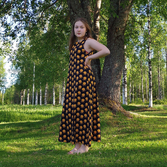 AAVA mekko HILLAT XS-3XL midi ja maxi pituus, taskuilla/ilman taskuja