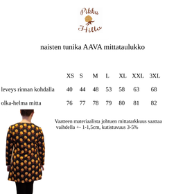 AAVA tunika LAPIN YÖ pitkähainen taskuilla L 