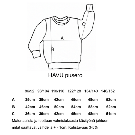 HAVU pusero KETUNLEIPÄÄ oranssi 86-152cm 