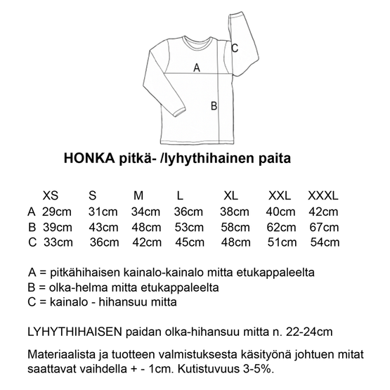 HONKA paita LAPPARI murrettu oranssi  lyhythihainen M trikoo
