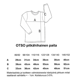 OTSO paita KETUNLEIPÄÄ oranssi 86-152cm