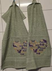 Cat Mom Sydän - TiXu's BlinG Towel Collection