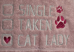 Single, taken, cat Lady käsipyyhe - TiXu's BlinG Towel Collection