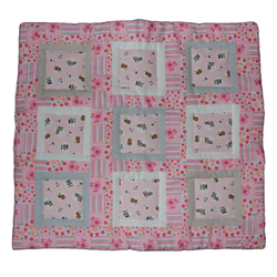 Puuvillapeitto Kukkaset ja eläimet pinkki 55x50 cm