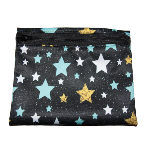 Royalkestot minipussi vetoketjulla 16-18x12-13 cm  Tähti musta