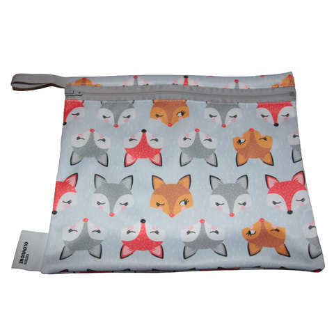 Vetoketjullinen pussukka Ketunpäät 25x21,5cm