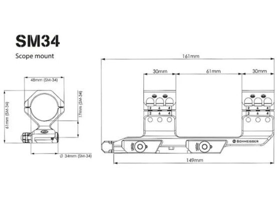 Schmeisser SM34 34 mm Medium Weaver/Picatinny